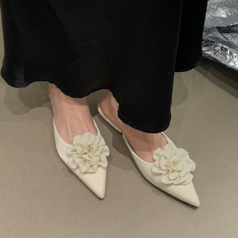 Мода Bailamos Мода Сексуальный Цветочный Острый Носок Тонкий Низкий Каблук Туфли-Лодочки Женские Элегантные Свадебные Мюли Обувь Слипоны Тапочки Zapatos De Muje