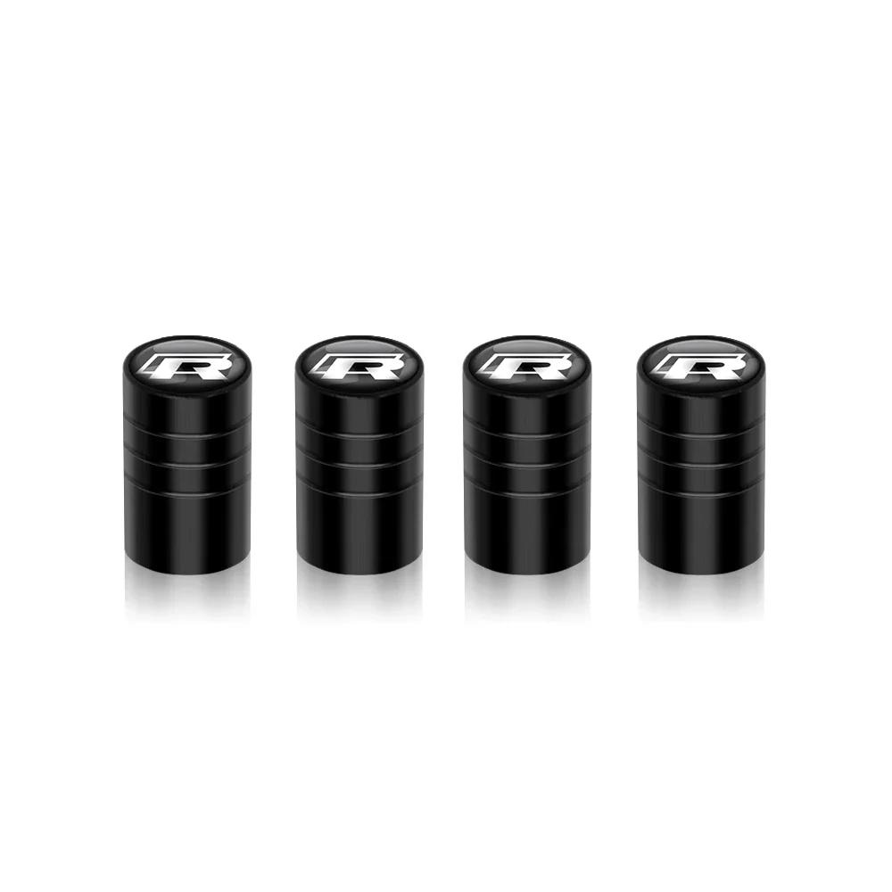 4Pcs Car Valve Caps Wheel Tires Tyre Stem Protective Cover For Volkswagen Golf 4 mk5 Passat b8 b5 VW Sharan Polo 6R Tiguan Rline