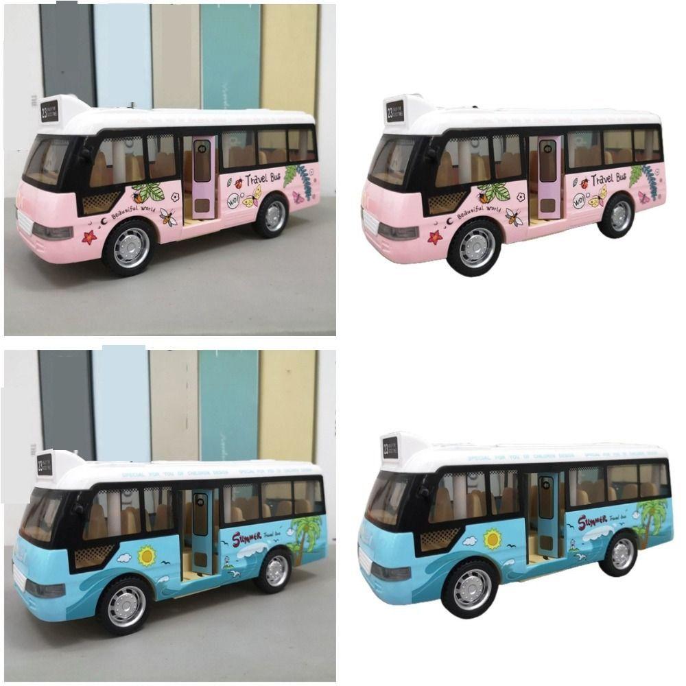 Изысканная модель туристического автобуса 4 колеса Городской туристический автомобиль Имитация модели автомобиля Подарки для детей