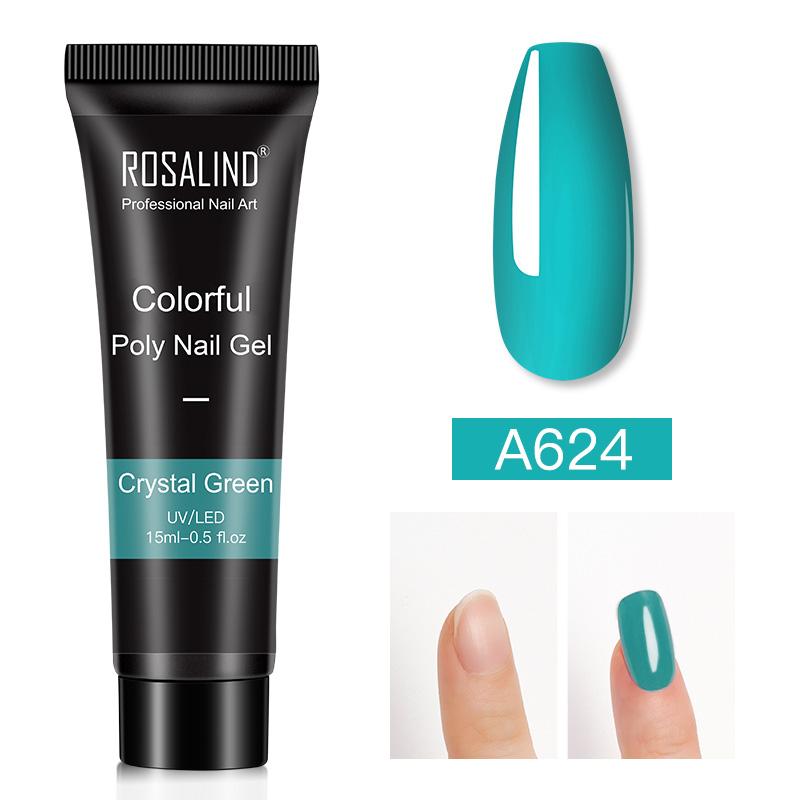 ROSALIND 15 мл блестящий УФ-гель для наращивания ногтей лак для ногтей быстрое наращивание полигель для ногтей для дизайна ногтей