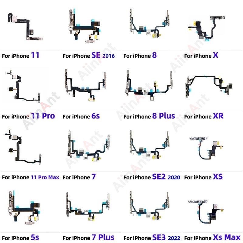 Power Volume Buttons FlashLight Power Flex Cable For iPhone 11 Pro X XR Xs Max 5s SE 6s 7 8 Plus SE 2 3 2020 2022 With Sticker