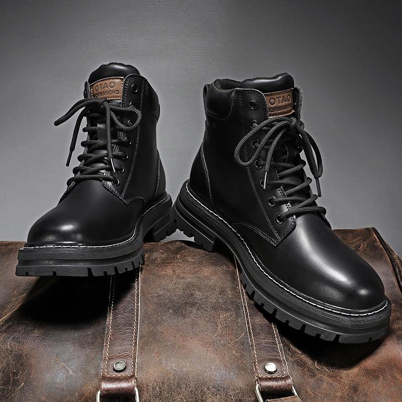Yellow Boots Men's Autumn/Winter High Help Work Suit Boots Men's English Style Men's Shoes