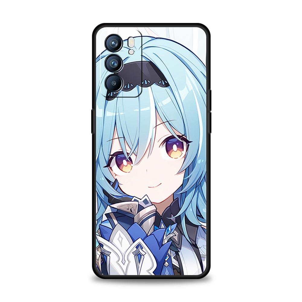 Чехол для игрового телефона Genshin Impact для Oppo A54 A53 A52 A9 2020 A15 A95 A16 A76 A74 A12 Find X5 Reno7 Reno6 Pro Plus 5G черный чехол