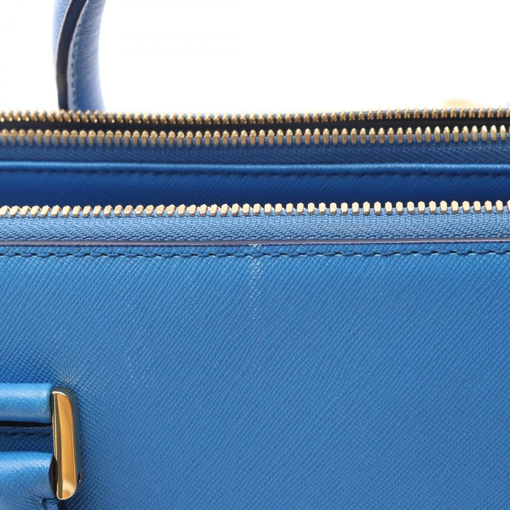Used MCM 2WAY Handbag leather Blue Used Women