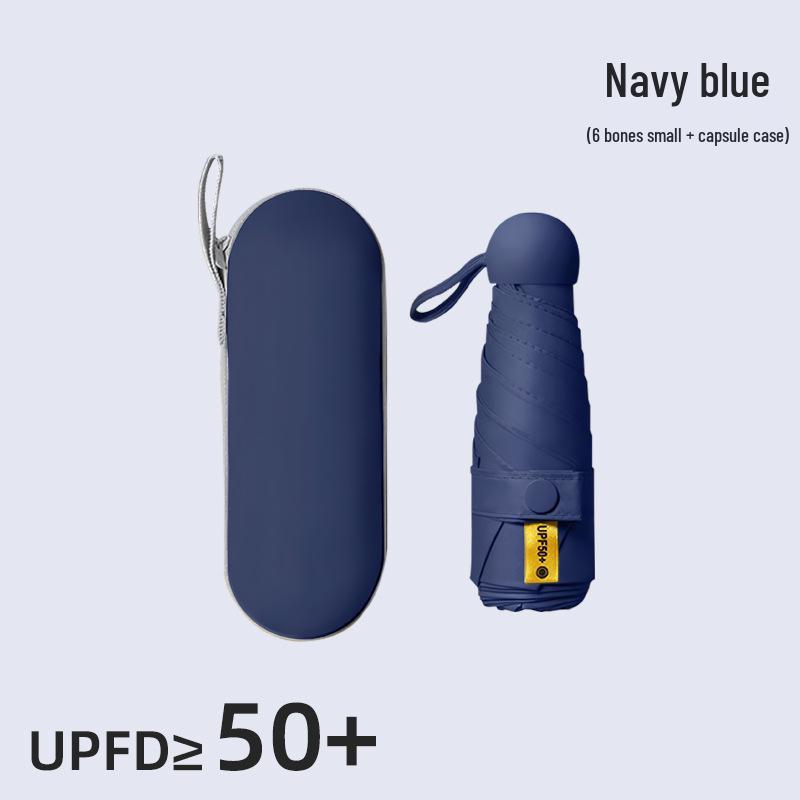 Компактный складной зонт с защитой от УФ-лучей и черной подкладкой