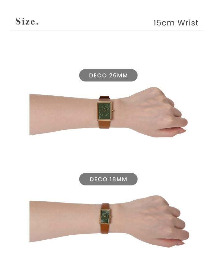 Maven Watches 18mm THE DECO SERIES Square Minimalist Fashion Watch Black [Official Shop] Watch, (Noir 18mm)