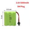 3,6 В/4,8 В/6 В/7,2 В/8,4 В/9,6 В 1300 мАч SM Plug аккумулятор для автомобилей грузовиков бак сменный аккумулятор