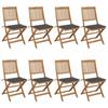 Day and Night - Day and Night Folding Garden Chairs 8 Units Solid Acacia Wood and Cushions