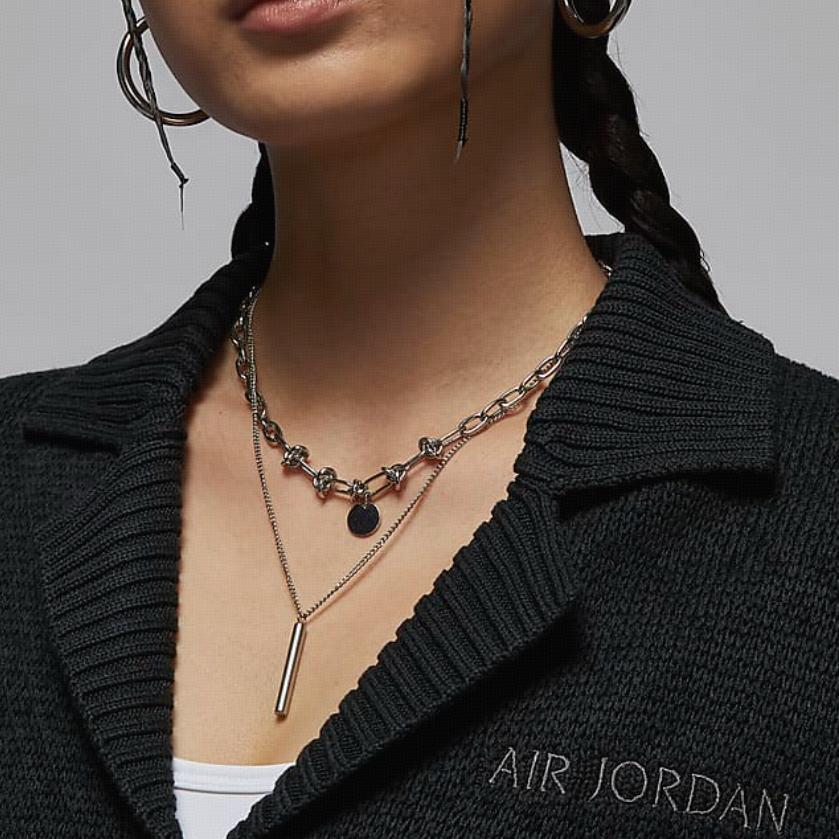 Jordan Air Simple Letter Мягкий удобный модный вязаный свитер для женщин, топы, черный FZ4196-010