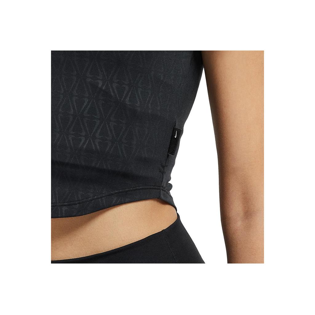 Nike Casual Solid Color Printed Short Sleeve T-Shirt Women Tops Black DM7337-010