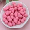 Creative Mobile Phone Chain 9 Color Making Materials Solid Color DIY Jewelry Accessories Creative Fashion Rubber 30Pcs 15x11mm Beads Heart