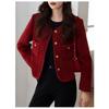 Бордовое пальто женское весна-осень новый шерстяной топ