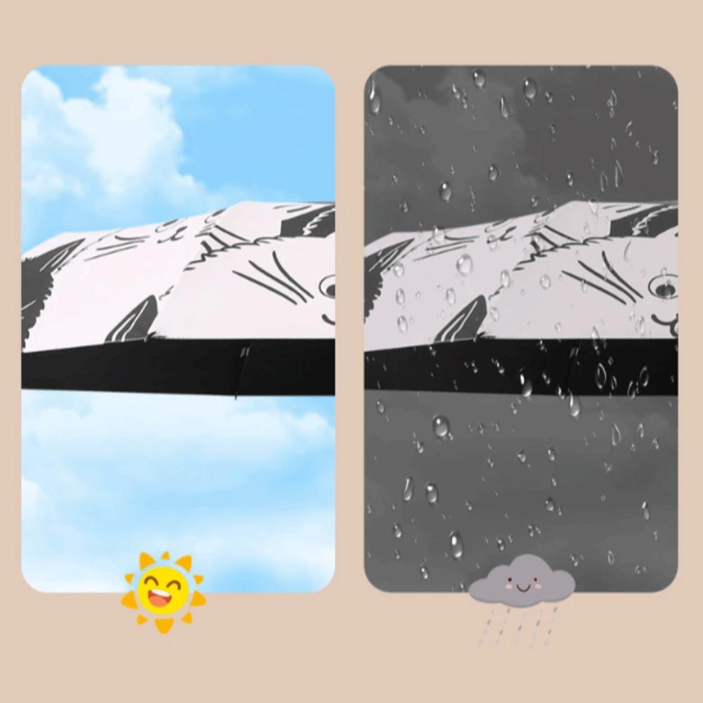 Cartoon Cat Automatic Umbrella Rain or Shine Cat Sun Protection Umbrella  for Women