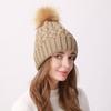 Женская плюшевая утолщенная шерстяная шапка, осенне-зимняя уличная морозостойкая теплая вязаная шапка