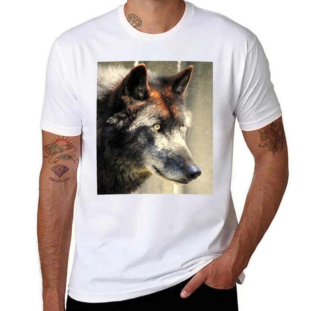 Grey Wolf Tshirt Casual Breathable Short Sleeve Top