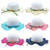 Flower Decoration Sun Hat Wide Brim Beach Hat Sweet Straw Hat  Beach