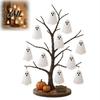 Decorative Hanging Ghost Pendants Glowing Tree Halloween Tabletop Decor, LED Lighted with Holiday Atmosphere Lighting Ornaments for Home, Fireplace