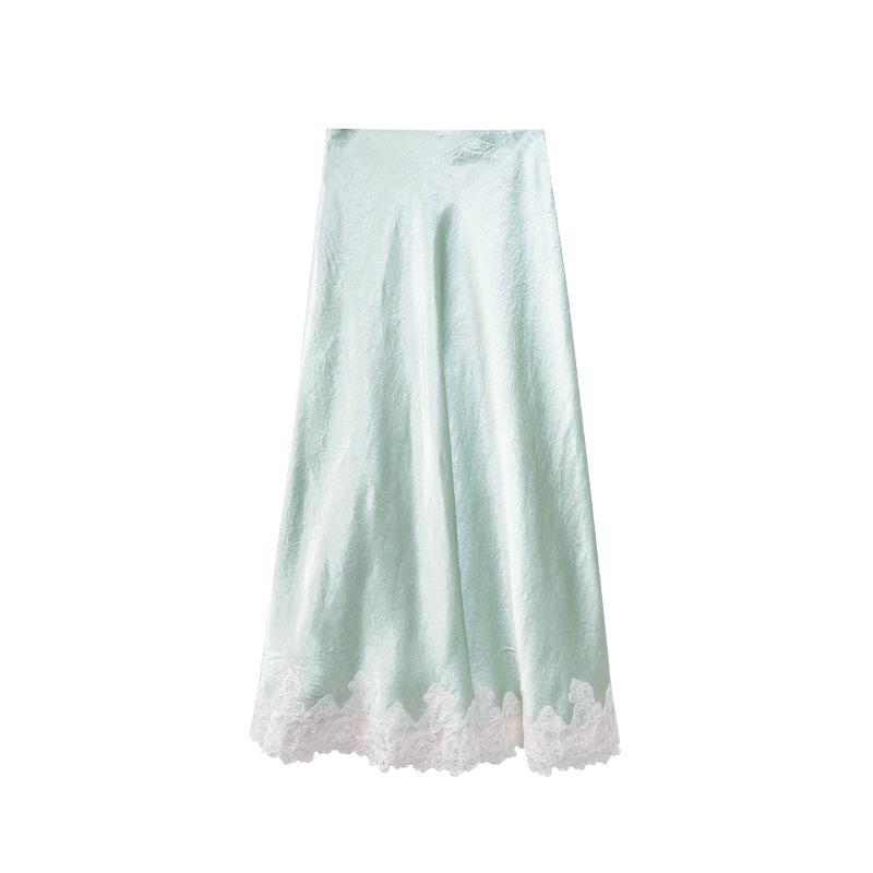 Интерпретируйте красоту элегантной французской атласной миди-юбки для женщин - Коллекция весна 2025 C3582