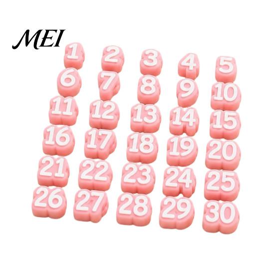 Classroom Organization Tools 30Pcs Numbered Pencil Cap Labels, 1-30 Numbers Topper Decoration, Student Tags Students Clips, Reusable Charms for School