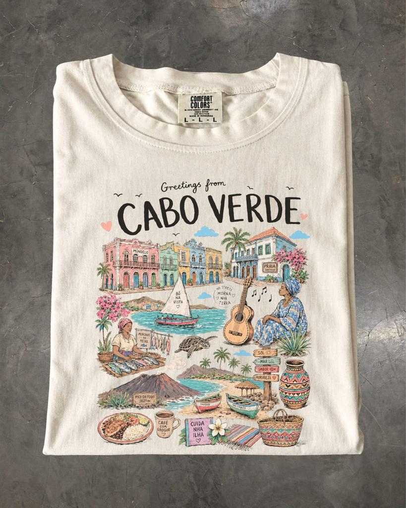 Cabo Verde Travel T-Shirt, Comfort Colors Praia Mindelo Island Souvenir Graphic Tee