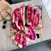 180*90cm Luxury Brand Women Summer Silk Scarves Shawl Lady Wrap Soft Female Europe Designer Beach Bandanna Foulard Muffler Pareo