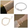 Open Charm Pearl Elastics Bracelet Bean Korean Style Bangle Cat Paw Bracelet Christmas Gifts