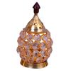 Akhand Diya Decorative Brass Crystal Oil Lamp Tea Light Holder Lantern Oval Shape | Puja Lamp