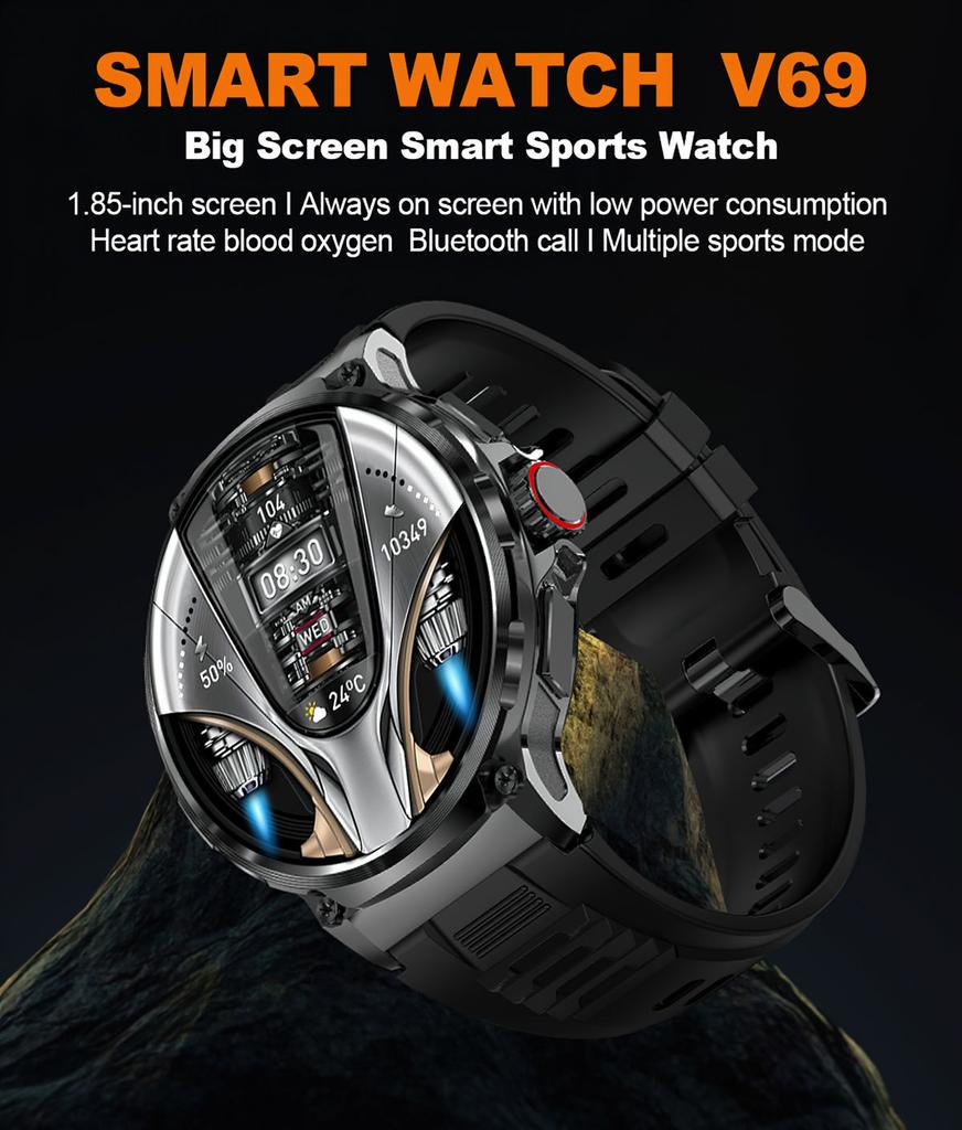 IP68 Smart Watch 1.85-inch High-definition Large-screen Bluetooth Call Fitness Exercise Long Battery Life
