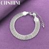 CHSHINE 925 Sterling Silver 10mm Weaving Geometry Bracelet For Women Men Party Fashion Charm Jewelry