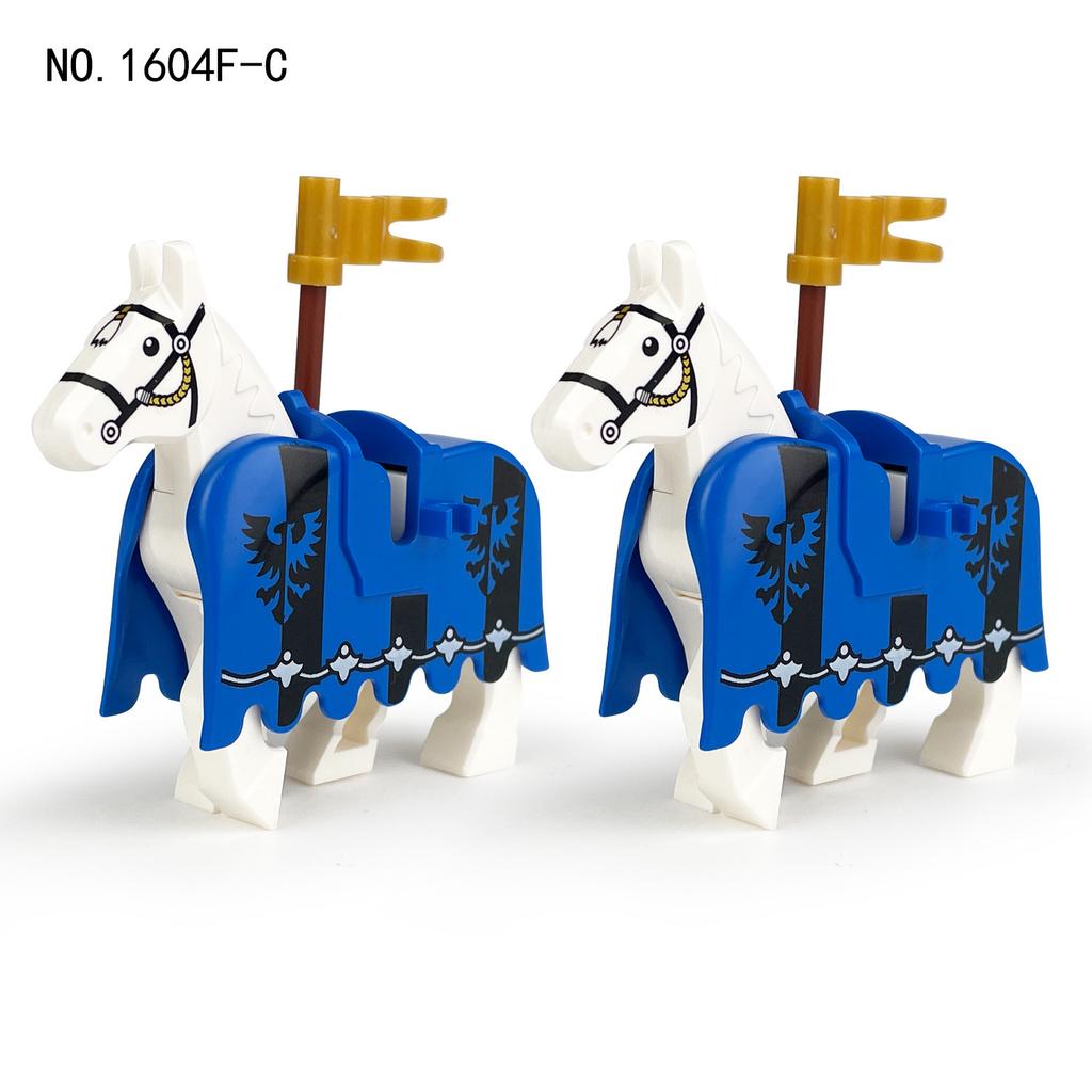 Horse Robe Team Blue Lion Red Lion Black Hawk 1604F Children'S Assembled Building Block Toy Board Accessories