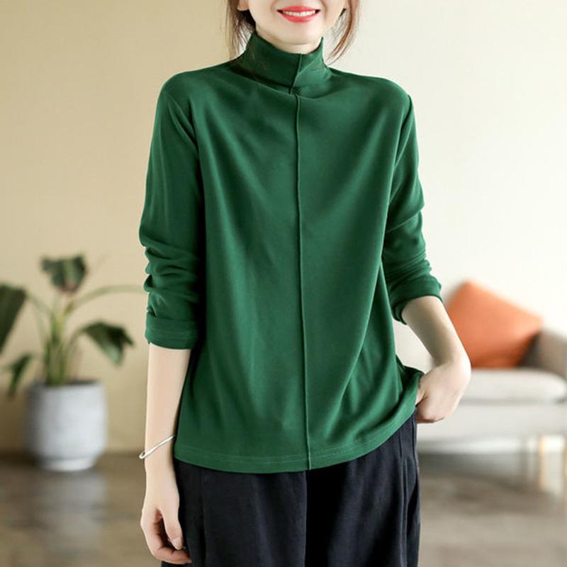 Женская универсальная вельветовая рубашка пэчворк с полувысоким воротником - Осень/Зима 2025