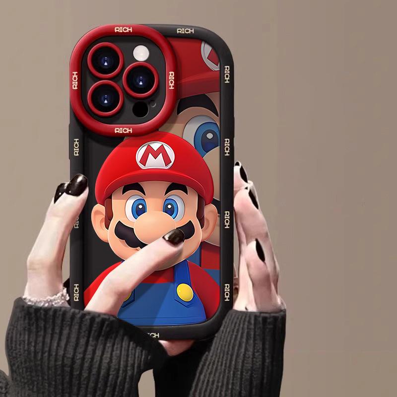 Super Mario Print Phone Case, Soft TPU Shockproof Cover for iPhone 17/16/15 Pro Max