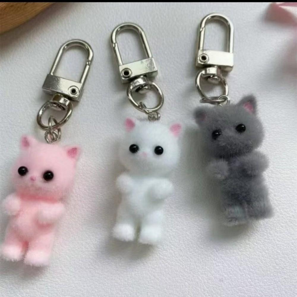 Ornaments Cat Keychain Creative Car Key Ring Fashion Plush Cat Pendant Key Decor