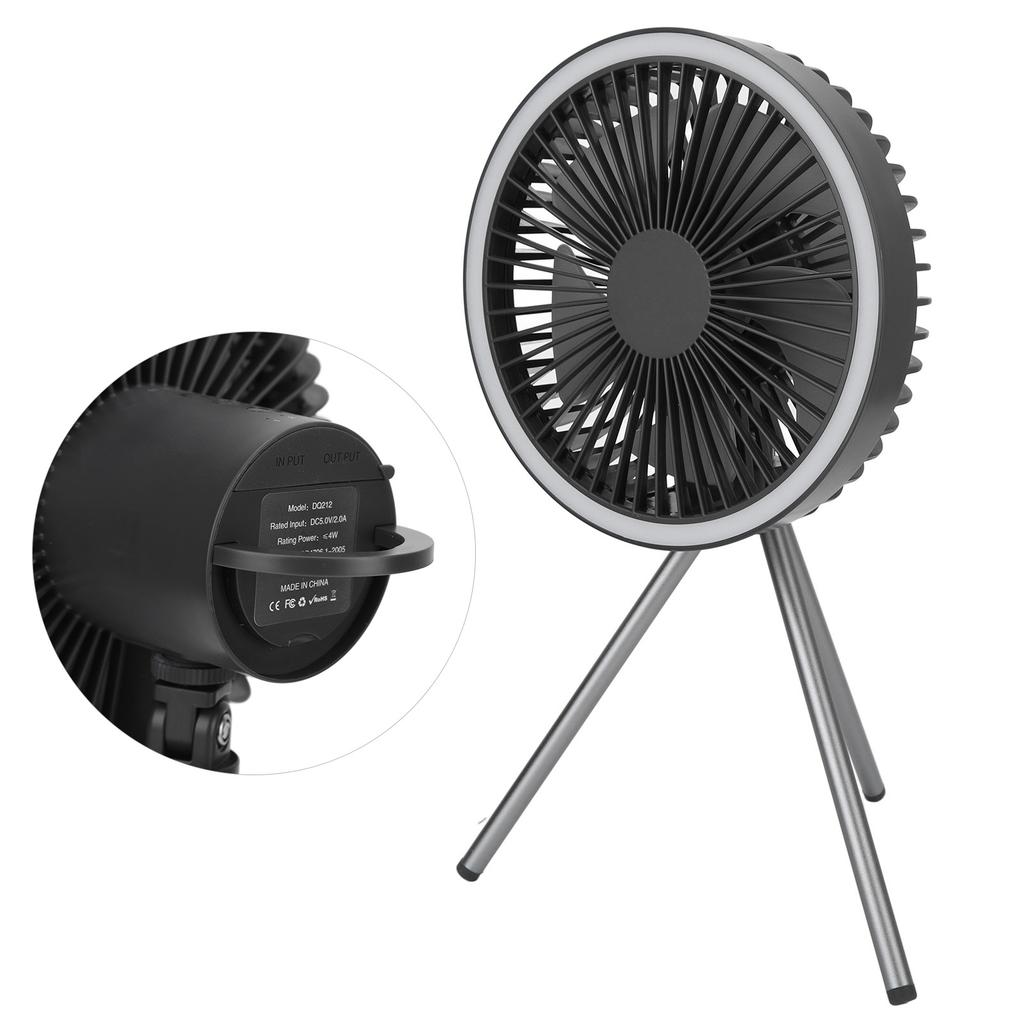 Portable Camping Fan 3 Level Adjustable Timing Function USB Charging Outdoor Portable Fan with