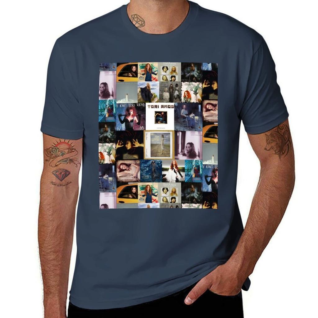Amos Tori Print Album Collage Records Collection Tshirt Antiperspiration Workout Top