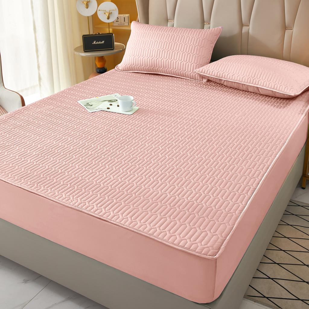 Водонепроницаемый чехол для матраса, простыня на резинке, однотонный защитный чехол для матраса, одинарный/двуспальный/140/160, многоцветный, серый/белый декор