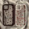 Fashion Pink Little Love Heart Phone Case For iPhone 17 Pro 15 16 14 13 12 11 XR XS Max 7 8Plus Cute Good Luck Clear Hard Cover