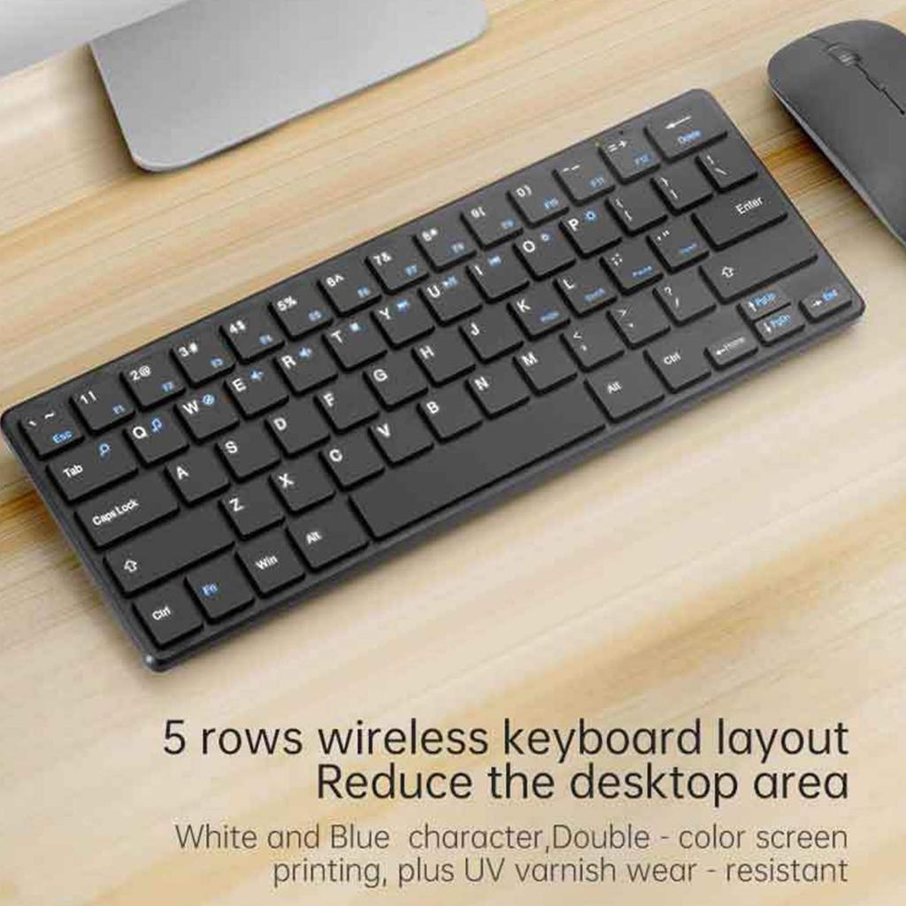 Беспроводной набор клавиатуры и мыши с USB-приемником 2.4G, эргономичный дизайн, компактный и портативный, 64 клавиши, эффективное расстояние 10 м