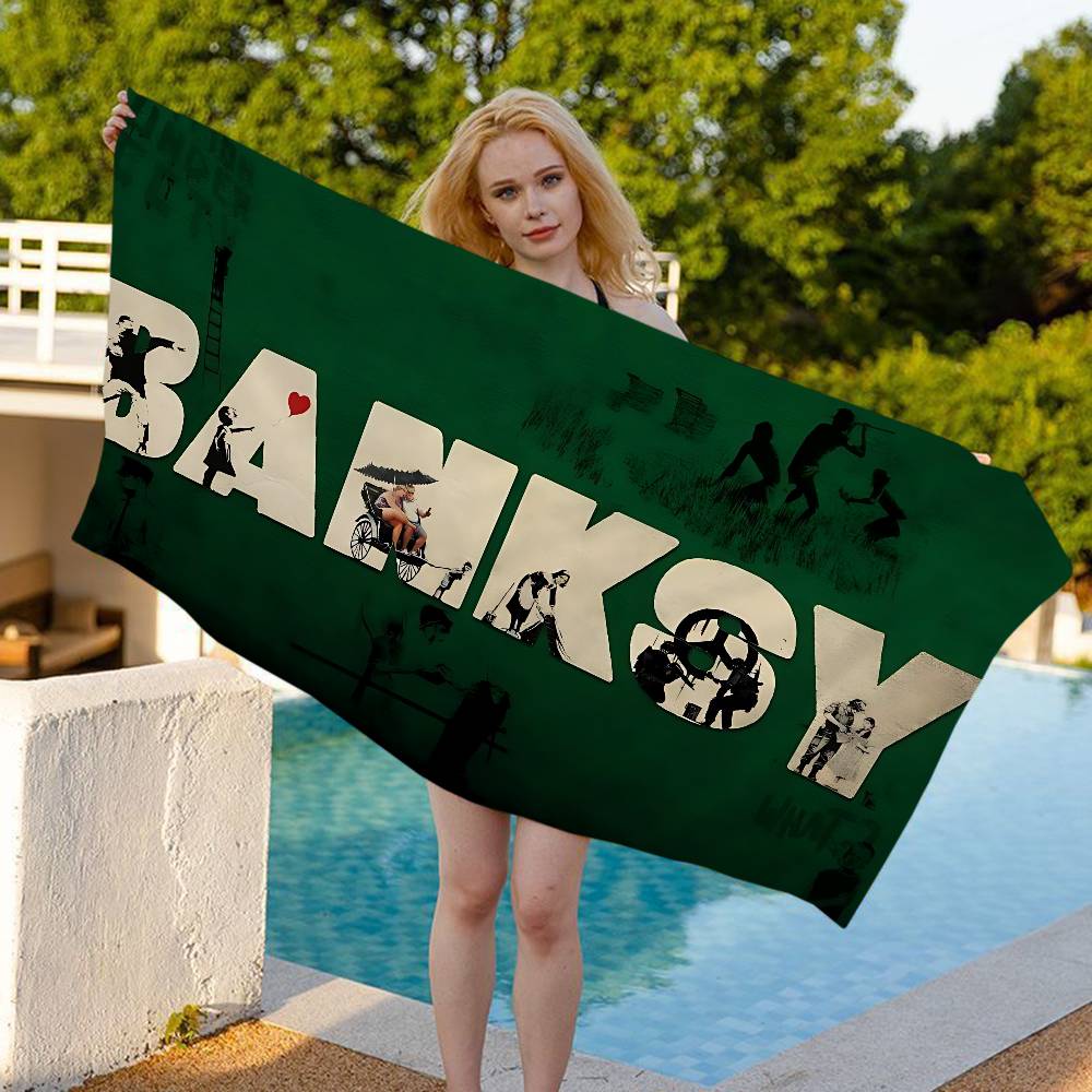 Artist Banksy Microfiber Beach Towel Absorbent Quick Dry Soft Yoga Swimming Resort Mountain Climbing Towel