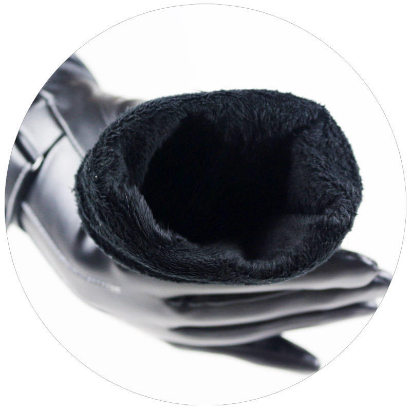 Осень и зима кожаные перчатки мужские сенсорные кожаные перчатки ПУ вождение три сухожилия лыжи защита от холода теплый бархат утолщенные