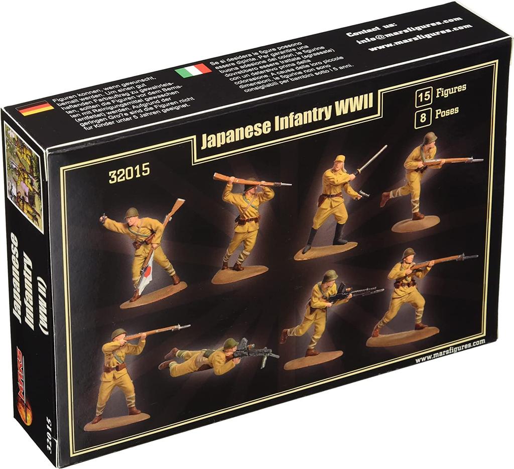 Фигурка Марса Вторая мировая война Японская армия пехота 8 фигурок пластиковая модель ORM32015 1/32 позы/15