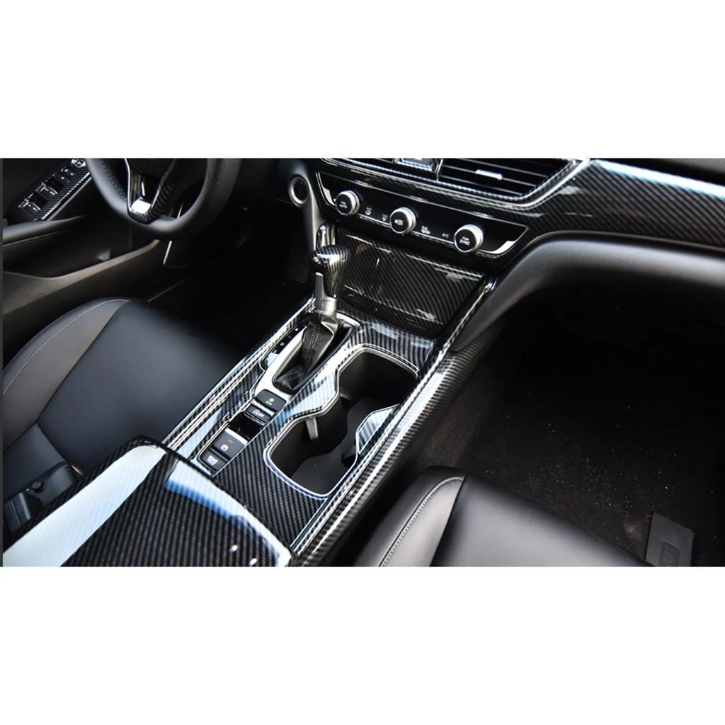 Центральная консоль из углеродного волокна, панель коробки передач, крышка прикуривателя, отделка для Honda Accord