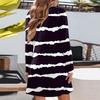 Женское модное полосатое платье с V-образным вырезом и длинными рукавами