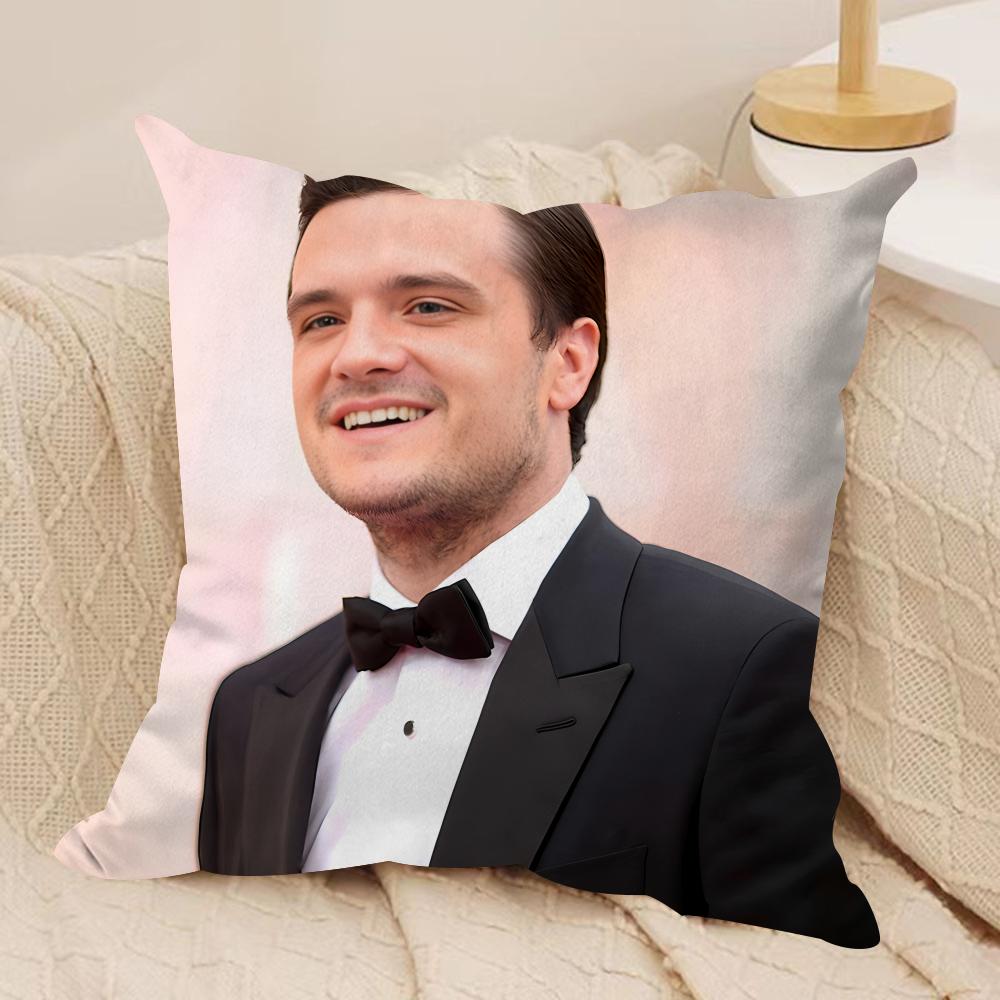 JJosh Hutcherson Love Cushion Cover Silky Short Plush Invisible Zipper Dustproof Sofa Pillow Case For Home Decor