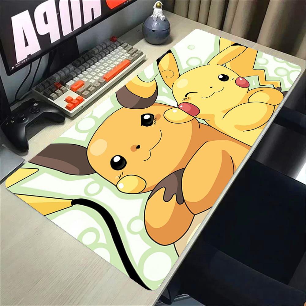 XXL Rubber Mouse Pad Large PC Computer Gaming Accessories Mousepad Pokemon Pikachu Extended Desk Mat Locking Edge Gamer Carpet