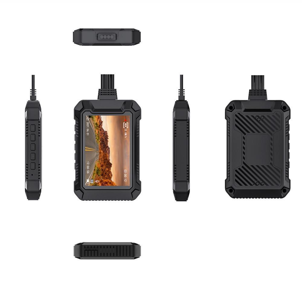 HD WiFi GPS Motorcycle Dashcam, Dual-Channel Front and Rear Cameras, Black Box Video Recorder for Motorbike Riding