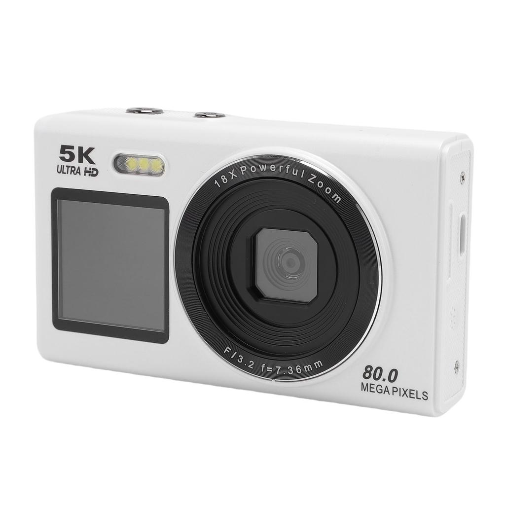Цифровая камера 5K для фотографии 80 МП HD WiFi 18-кратный цифровой зум Автофокус Двухэкранная цифровая камера для подростков начинающих