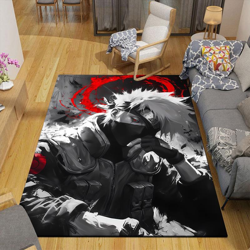 Kakashi Anbu Style Flannel Pattern Square Carpet,Area Rug,Carpet Rug for Living Room Bedroom Sofa Playroom Decor,Non-slip Floor Mat