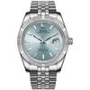 Watch Automatic Waterproof Analog Mechanical Light Blue Watch Popular Business Date Brand Hand Watch Simple Casual Luminous Watch [BUREI] Men's Men's