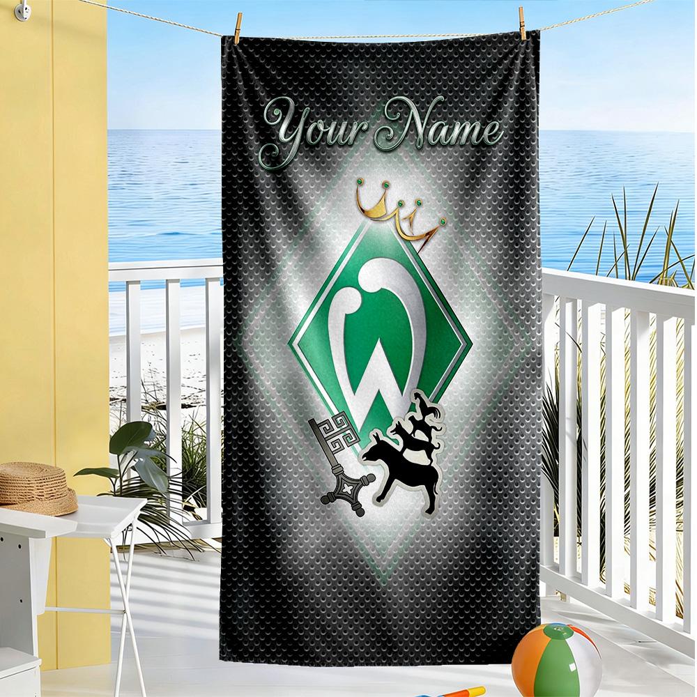 Vfl Wolfsburg Customize Text Beach Towel High Absorbency Quickdry Suitable For Sports Travel Swimming Yoga Bathroom Beach And Pool